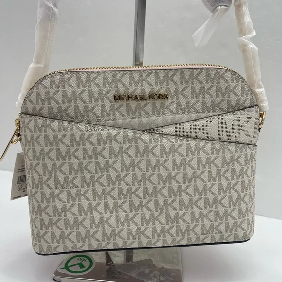 Michael Kors Jet Set Travel Med Logo Dome Crossbody XCROSS XBODY Powder Blush NW
